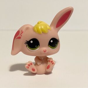 4/$20 Littlest Pet Shop LPS Pink Bunny Animal Hasbro Figure 🛑